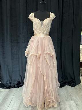 Miss May Lace Sequin Tulle Tiered Formal Gown Dress 1XL